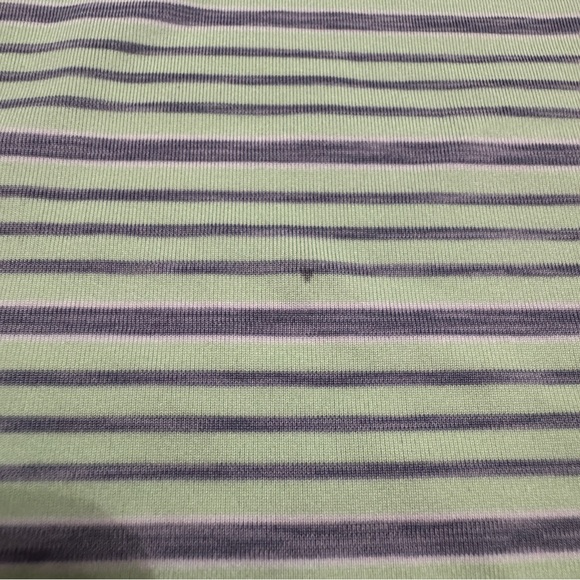 FJ Golf Polo Lisle Space Dye Stripe Honeydew Green Gray Medium Shirt - Picture 10 of 11